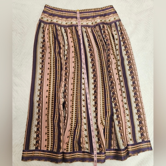 Tory Burch Midi Burnout Silk Pleated Skirt Size 6 Preppy,Office,Feminine, Floral - Picture 9 of 11